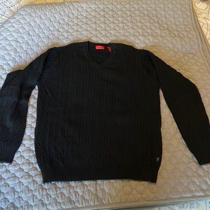 Mens M Izod Black Cable Knit Sweater